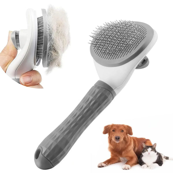 Self-Cleaning Pet Grooming Brush for Cats & Dogs