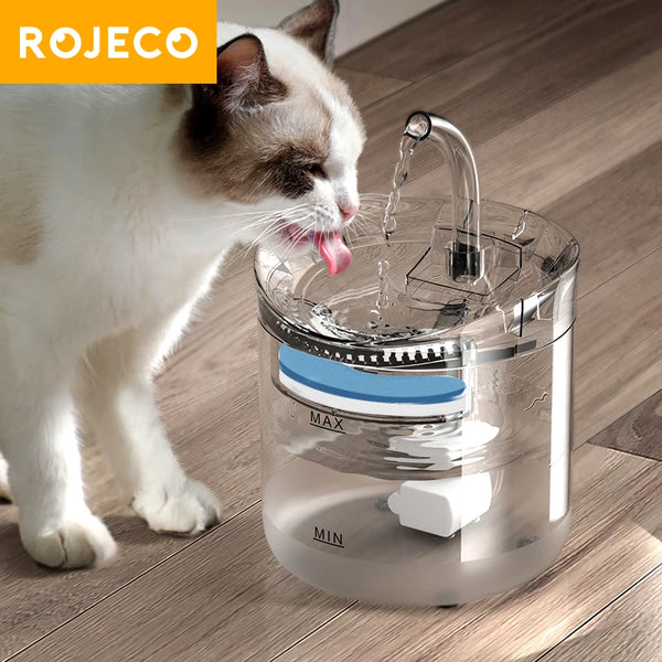 ROJECO Automatic Cat Water Fountain - 1.8L Smart Pet Drinking Dispenser