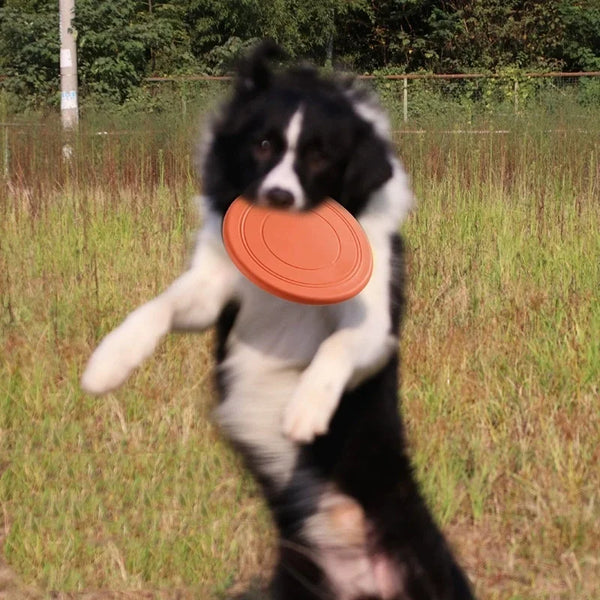 Silicone Flying Disc Dog Toy - Durable Chew-Resistant Interactive Pet Toy
