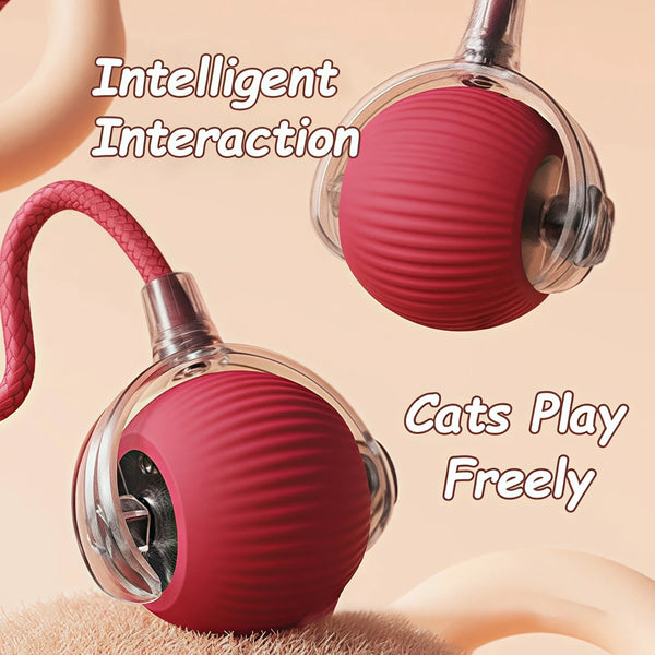 Interactive Cat Ball Toy - Automatic Rolling with Faux Tail
