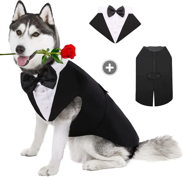 Pet Formal Tuxedo - Elegant Wedding & Party Suit for Dogs