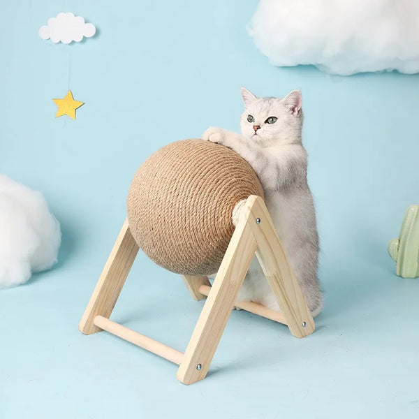 Premium Sisal Rope Scratching Ball - Interactive Cat Toy & Furniture Protector
