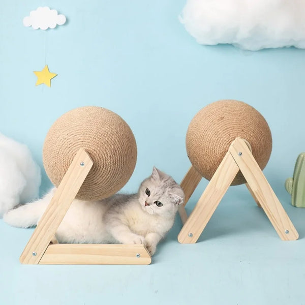 Premium Sisal Rope Scratching Ball - Interactive Cat Toy & Furniture Protector