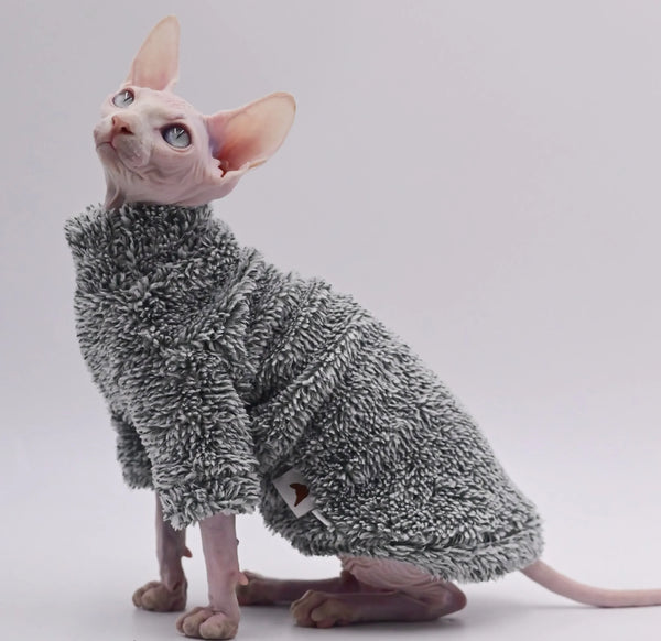 Soft Double-Sided Winter Cat Jacket - Warm Fleece Coat for Hairless Cats