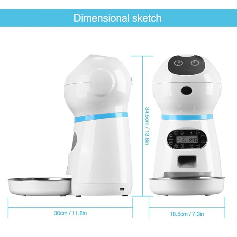 Automatic Pet Feeder with Timer - 3.5L Smart Food Dispenser