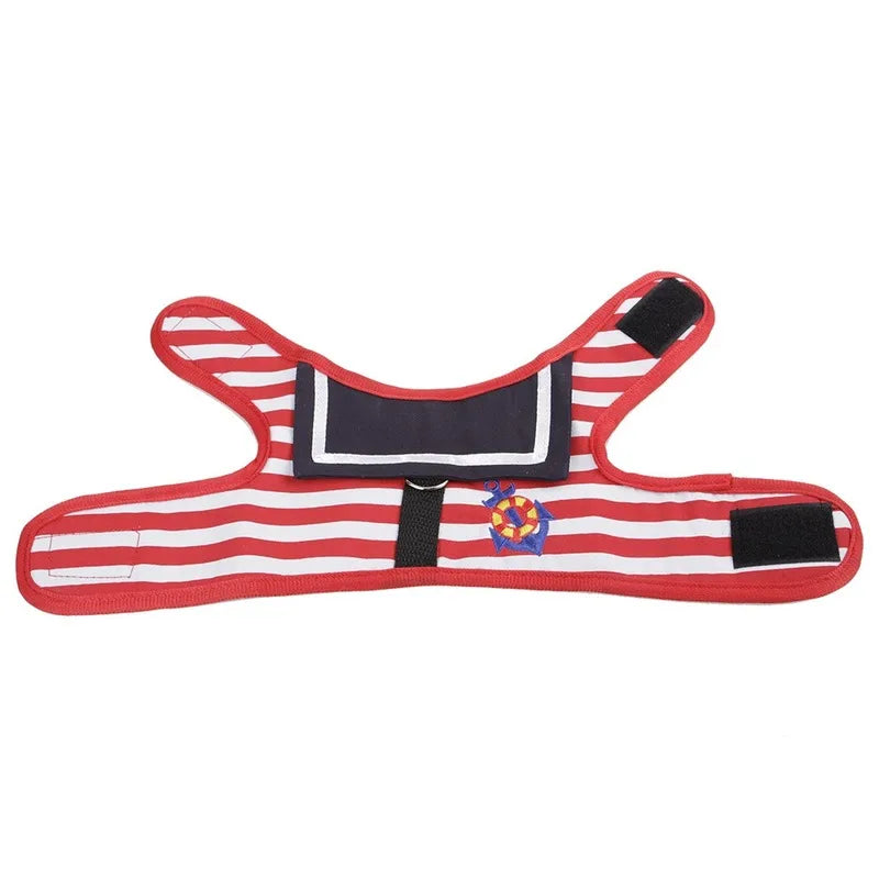 Navy Style Dog Harness & Leash Set - Adjustable Vest Harness for Small to Medium Dogs & Cats