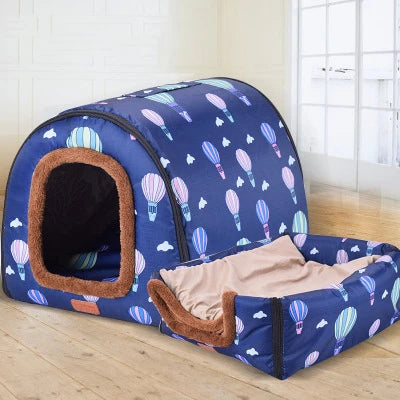 Warm Foldable Pet House - Comfortable Kennel Bed for Dogs & Cats