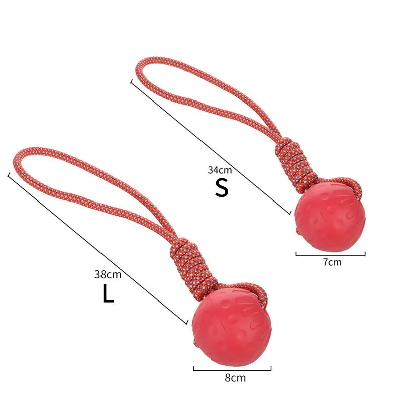 Durable Rubber Ball Dog Toy - Bite-Resistant Fetch Toy for Small to Large Dogs