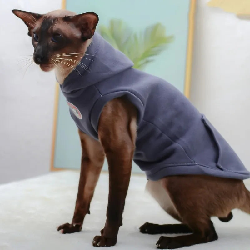 Premium Winter Fleece Hoodie for Cats - Warm Cotton Sweatshirt Vest