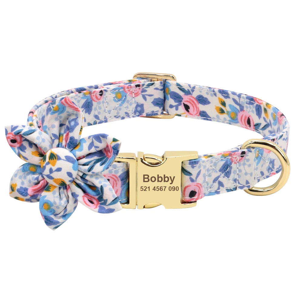 Personalized Dog Collar and Leash Set - Custom Engraved ID Collar