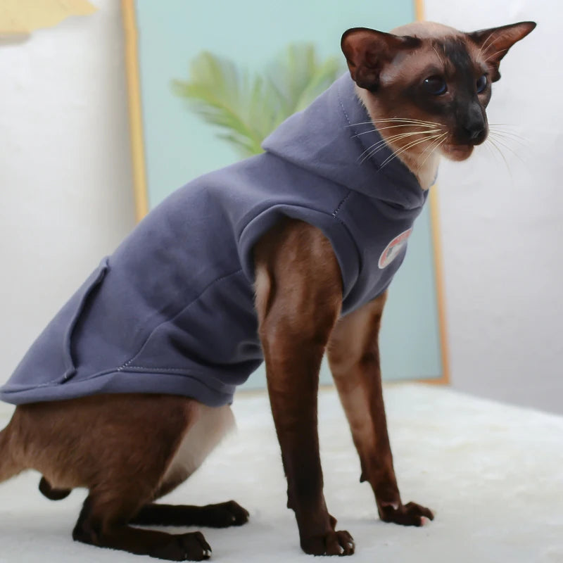 Premium Winter Fleece Hoodie for Cats - Warm Cotton Sweatshirt Vest