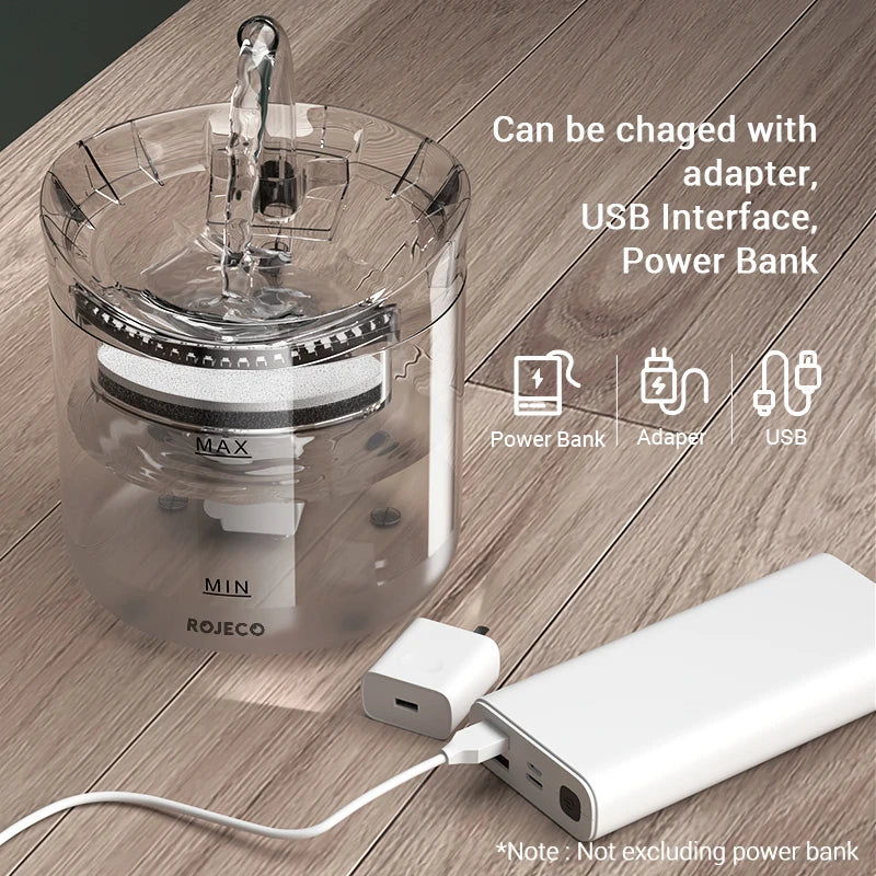 ROJECO Automatic Cat Water Fountain - 1.8L Smart Pet Drinking Dispenser
