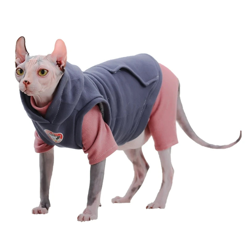 Premium Winter Fleece Hoodie for Cats - Warm Cotton Sweatshirt Vest