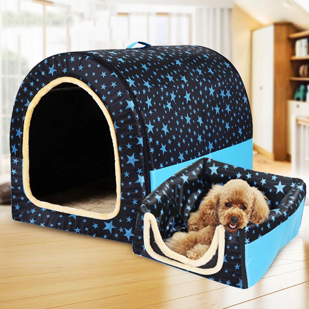 Warm Foldable Pet House - Comfortable Kennel Bed for Dogs & Cats