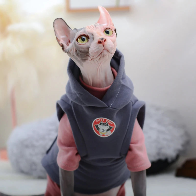 Premium Winter Fleece Hoodie for Cats - Warm Cotton Sweatshirt Vest