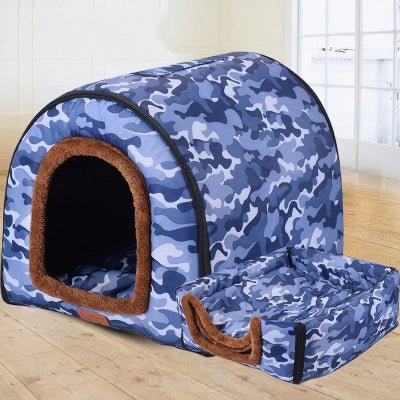Warm Foldable Pet House - Comfortable Kennel Bed for Dogs & Cats