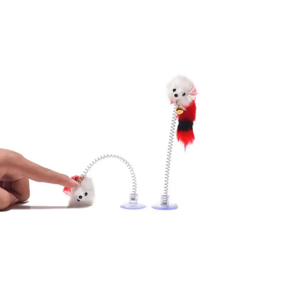 Interactive Cat Feather Toy with Suction Cup & Bell