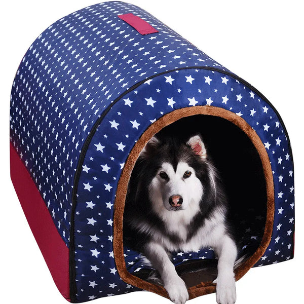 Warm Foldable Pet House - Comfortable Kennel Bed for Dogs & Cats