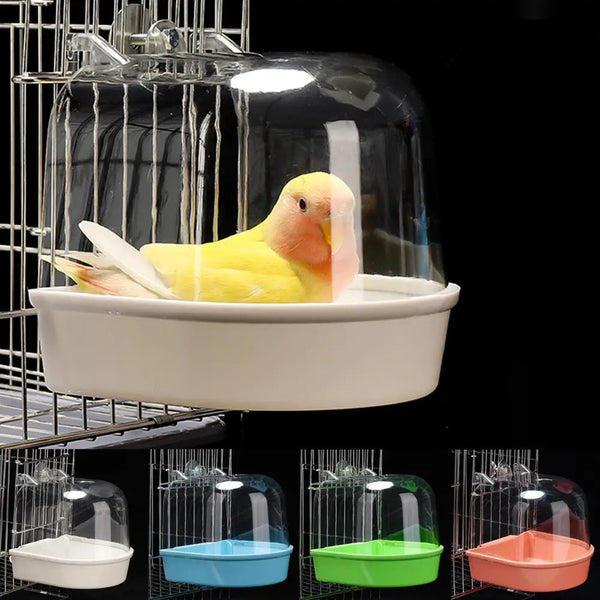 Hanging Bird Bath for Parrots - Waterproof Cage-Style External Bathtub
