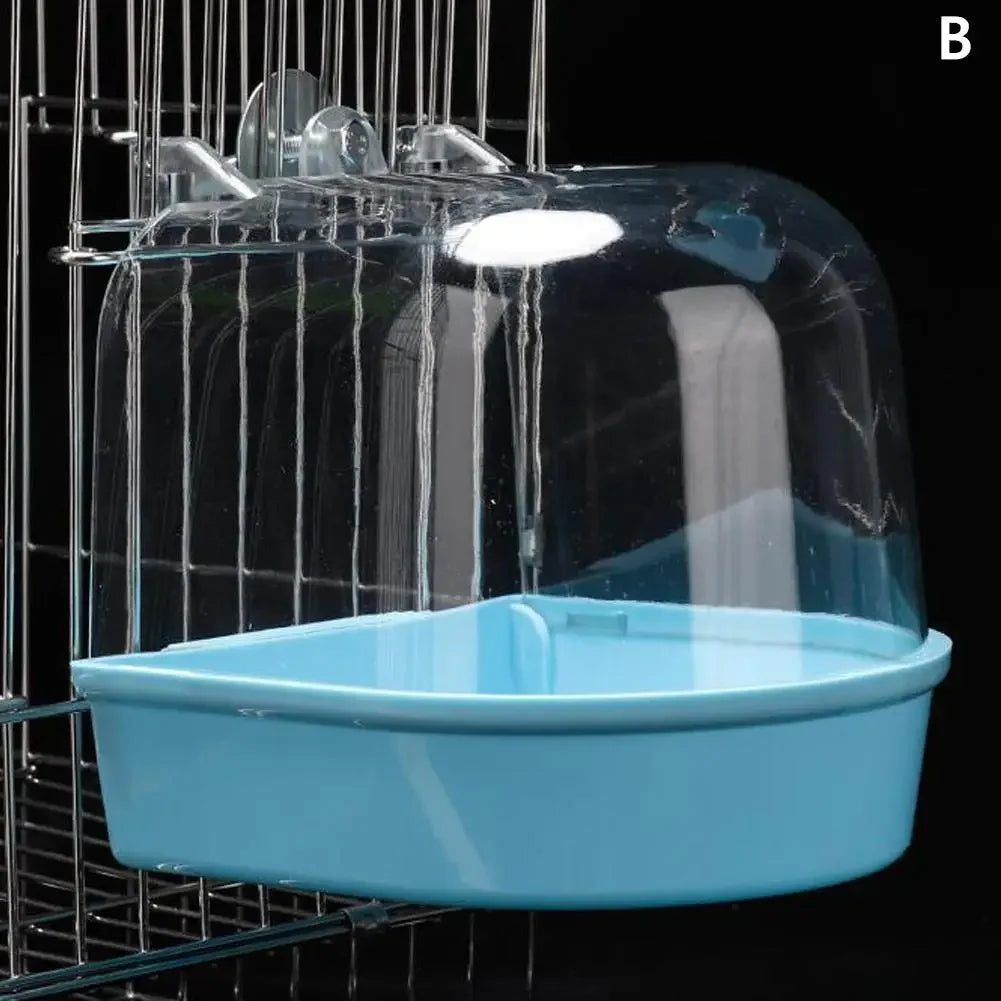 Hanging Bird Bath for Parrots - Waterproof Cage-Style External Bathtub