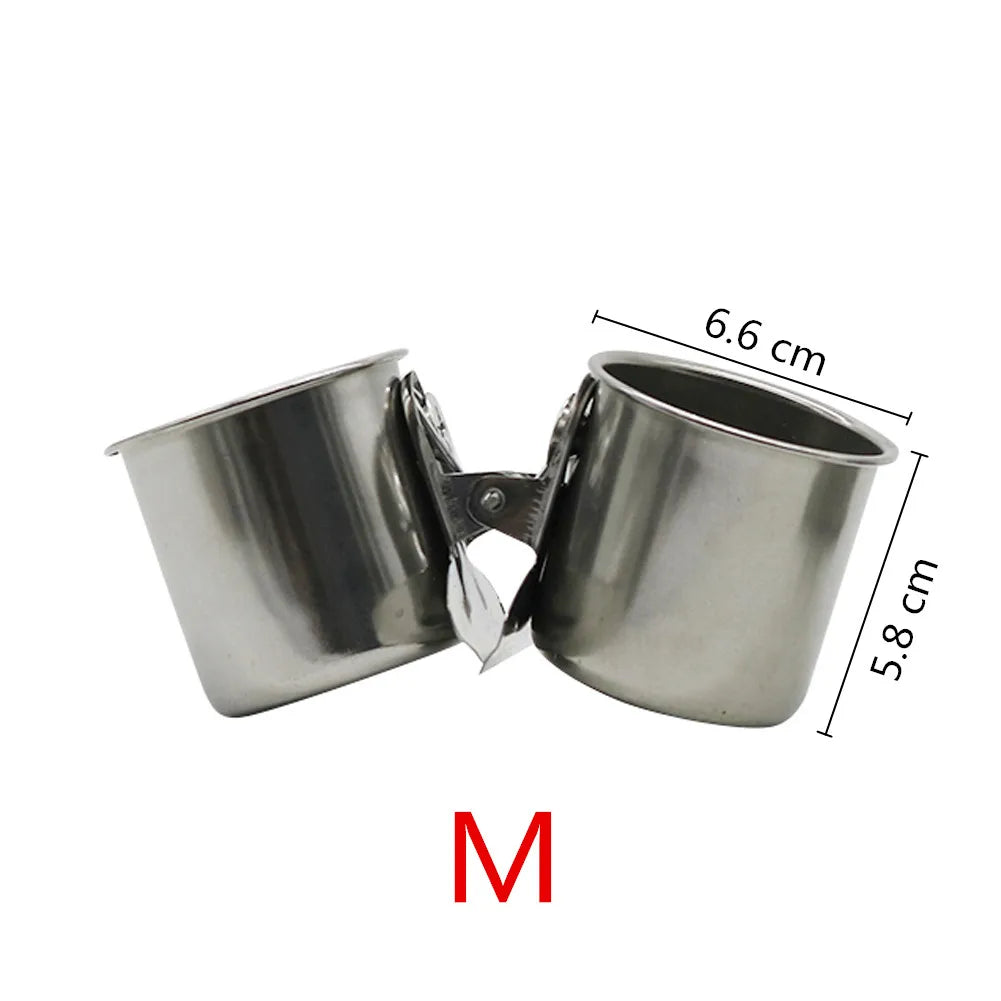 Stainless Steel Bird Feeder with Clip - Single & Double Cup Options