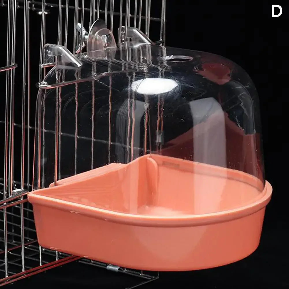 Hanging Bird Bath for Parrots - Waterproof Cage-Style External Bathtub