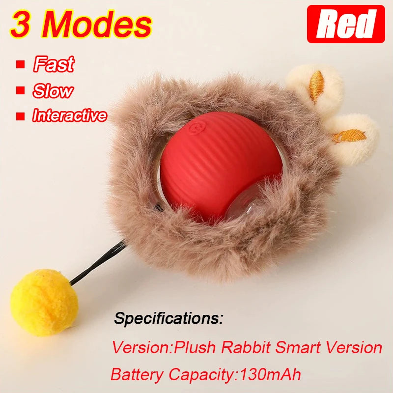 Interactive Cat Ball Toy - Automatic Rolling with Faux Tail