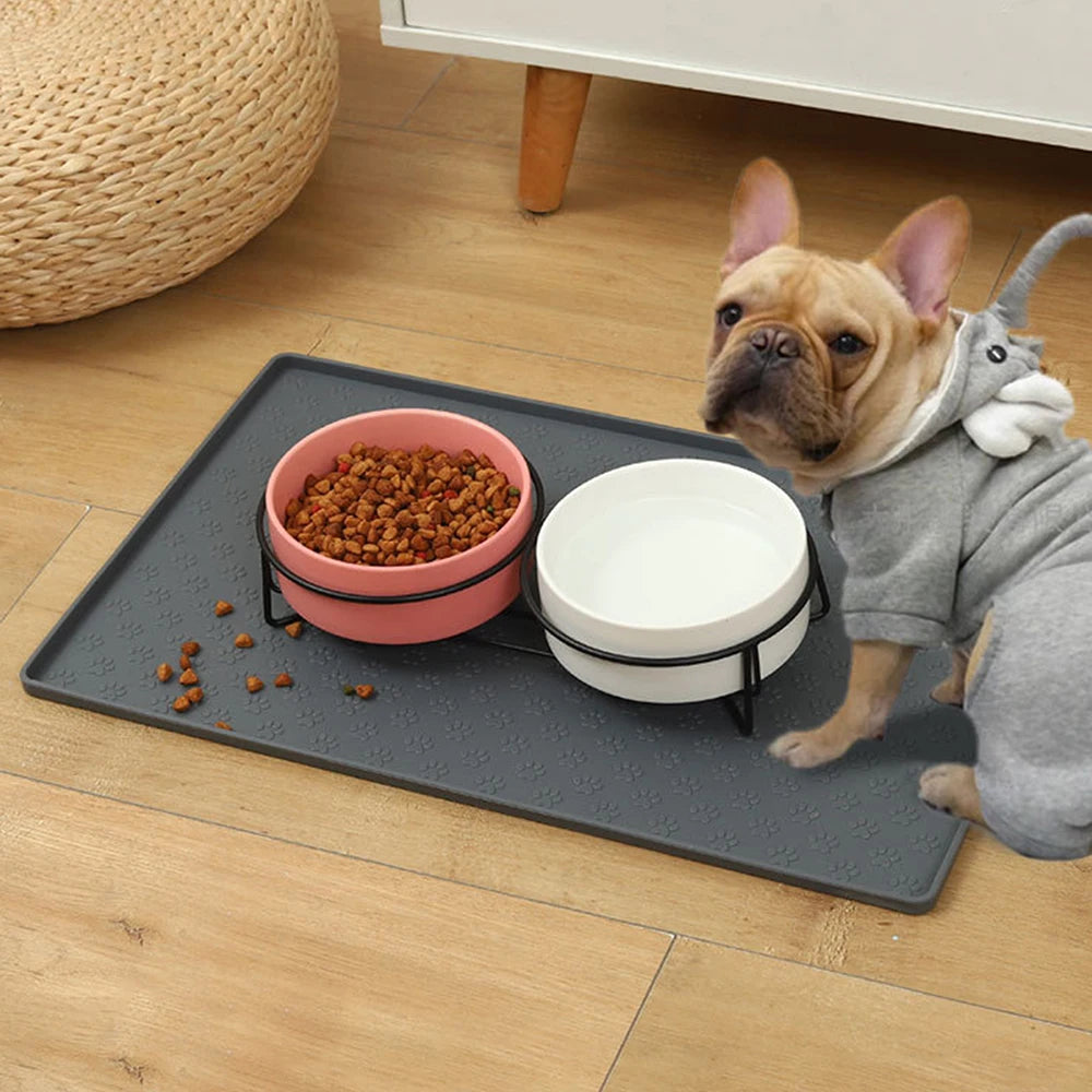 Pet Silicone Feeding Mat - Paw Print Design