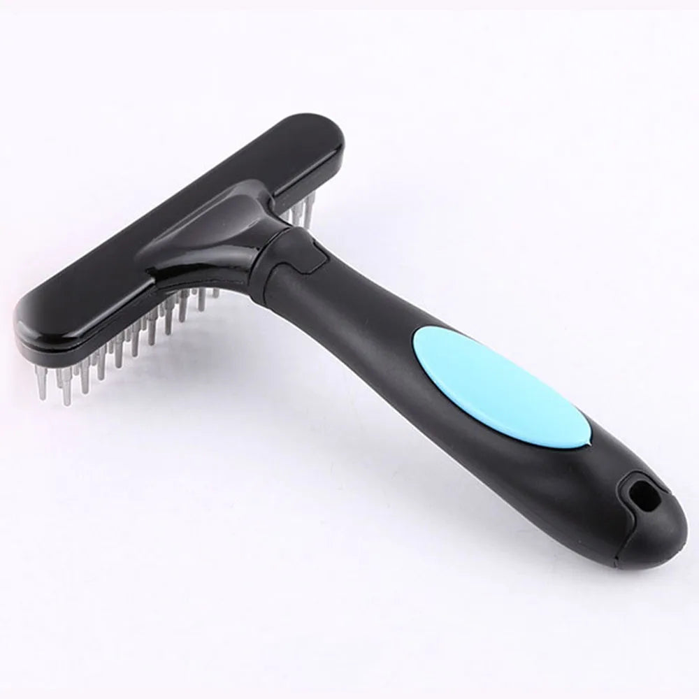 Professional Pet Grooming Rake - Stainless Steel Undercoat Brush for Dogs & Cats