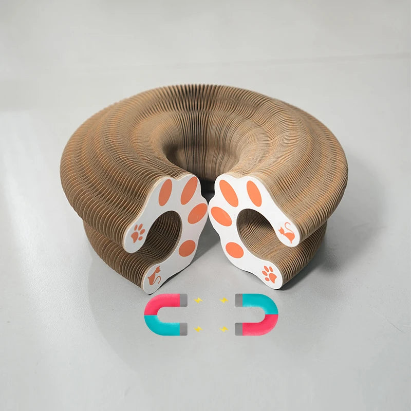 Round Corrugated Cat Scratching Board with Ball Toy
