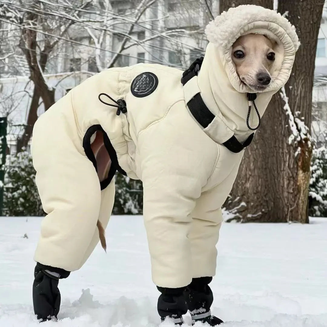 Thickened Winter Dog Jacket - Warm Down Coat for Large Dogs & Greyhounds