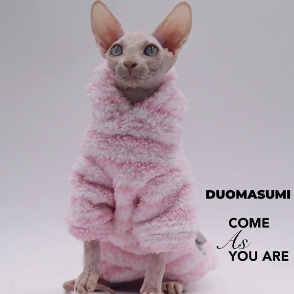Soft Double-Sided Winter Cat Jacket - Warm Fleece Coat for Hairless Cats