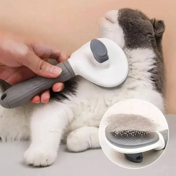 Self-Cleaning Pet Grooming Brush for Cats & Dogs