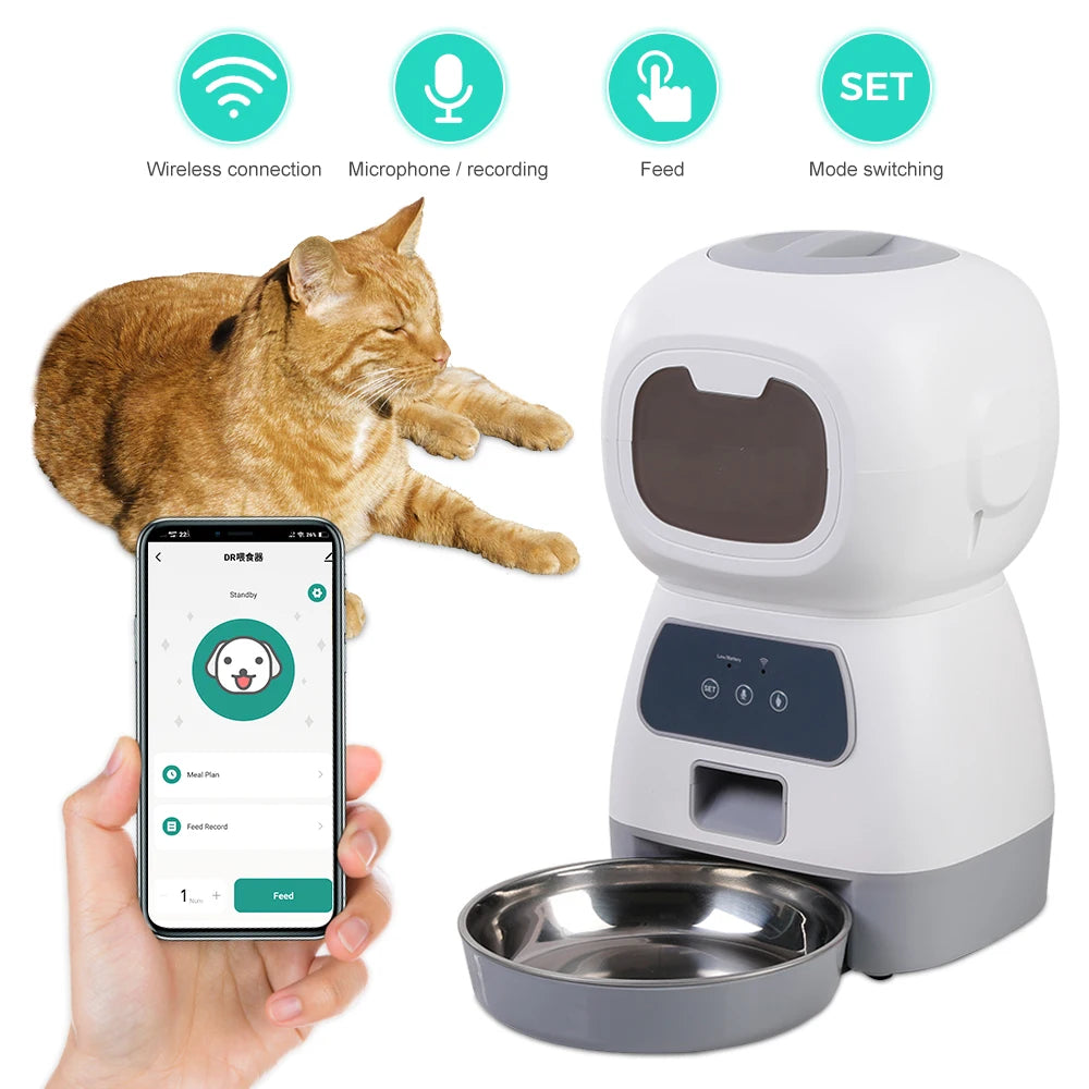 Automatic Pet Feeder with Timer - 3.5L Smart Food Dispenser