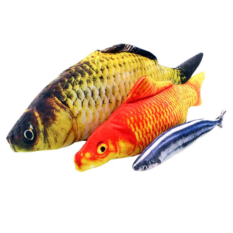 Premium Plush Fish Cat Toy with Scratch Board - 20cm