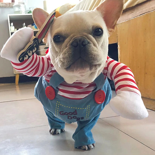 Halloween Dog Costume - Adjustable Cosplay Outfit for Small to Medium Dogs & Cats