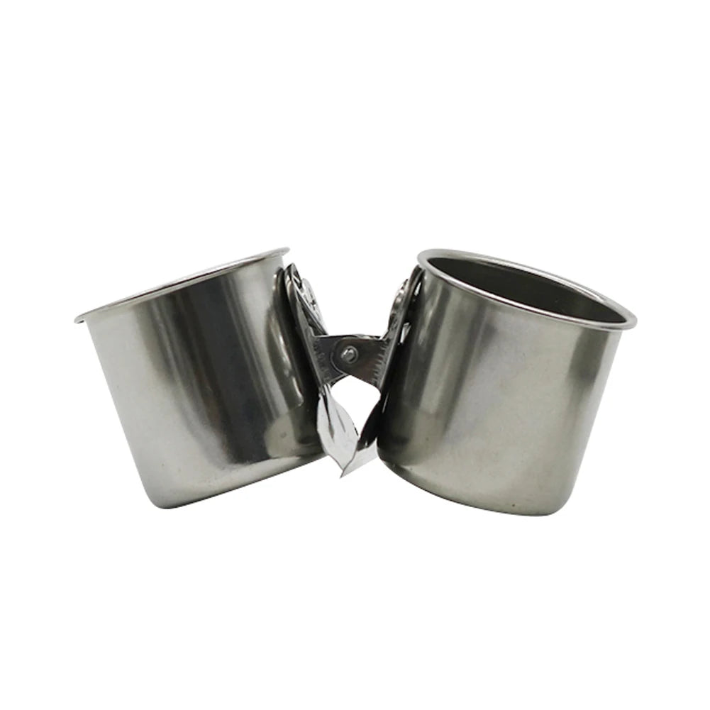 Stainless Steel Bird Feeder with Clip - Single & Double Cup Options