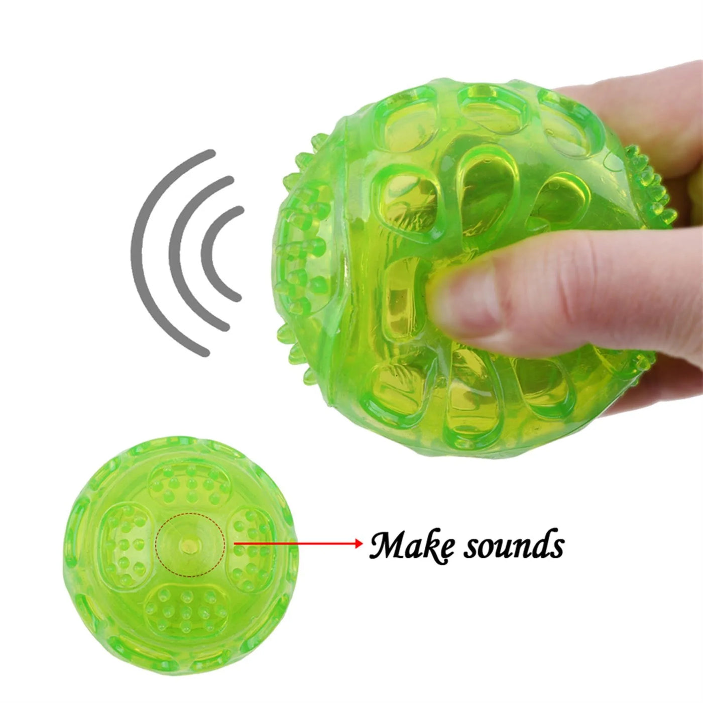 Interactive Dog Chew Ball with Squeaker - Durable Waterproof Toy