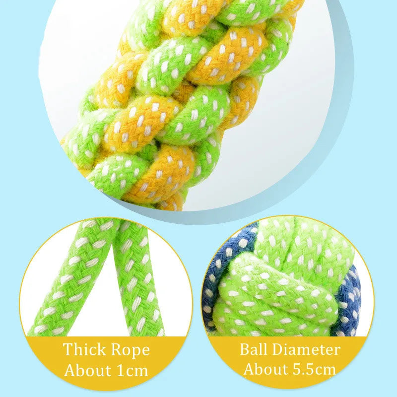 Interactive Dog Rope Toy - Durable Cotton Chew Toy for Small & Large Dogs