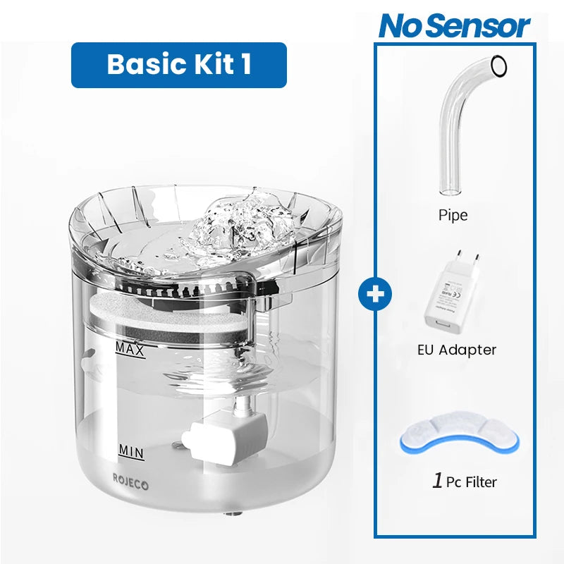 ROJECO Automatic Cat Water Fountain - 1.8L Smart Pet Drinking Dispenser