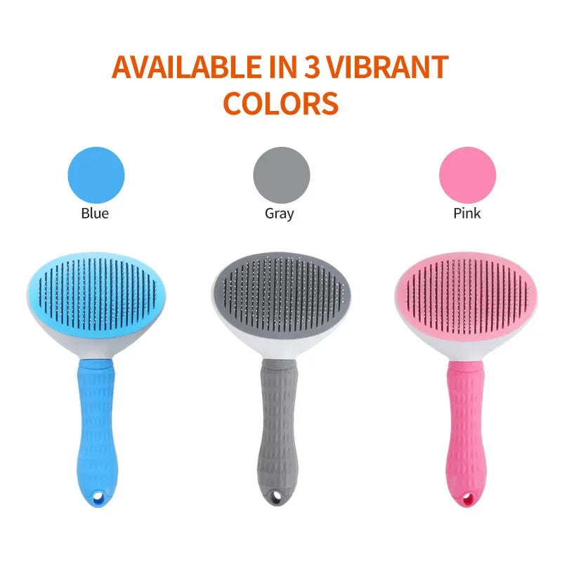 Self-Cleaning Pet Grooming Brush for Cats & Dogs
