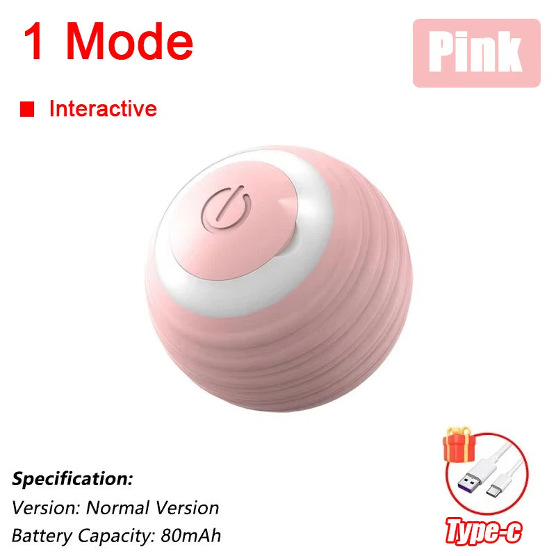 Interactive Cat Ball Toy - Automatic Rolling with Faux Tail