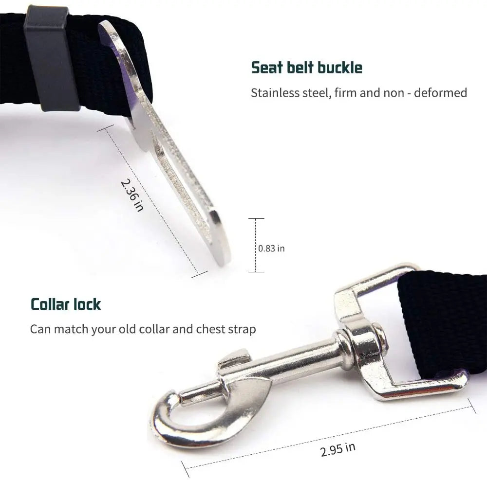Adjustable Pet Car Seat Belt - Universal Safety Harness for Dogs and Cats