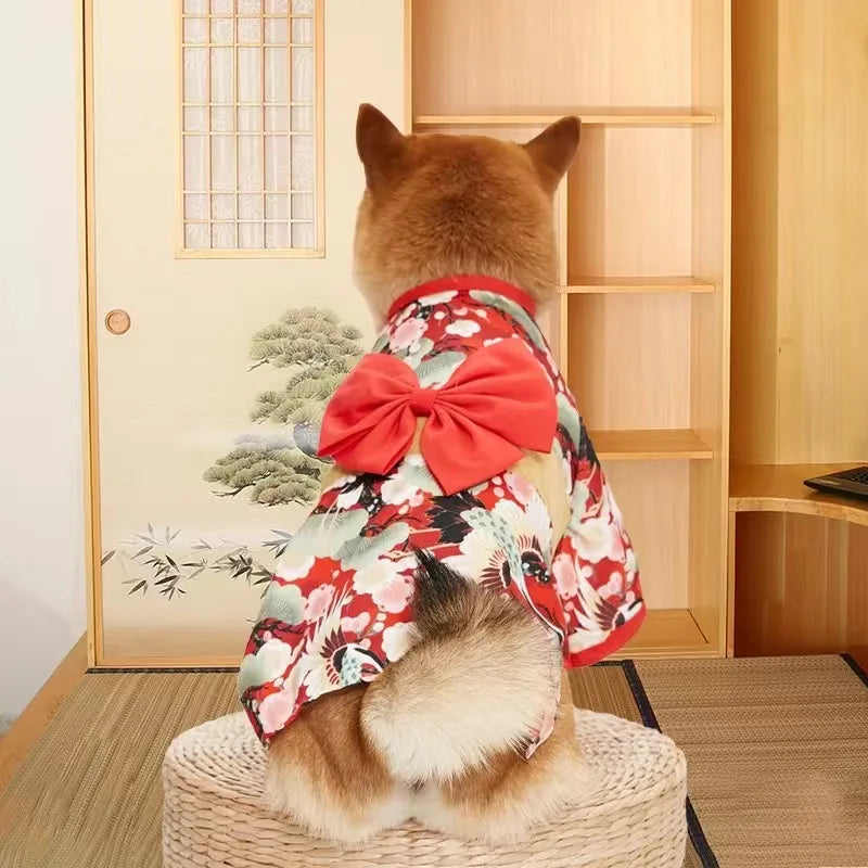 Japanese Style Pet Kimono - Lightweight Summer Coat for Cats & Dogs
