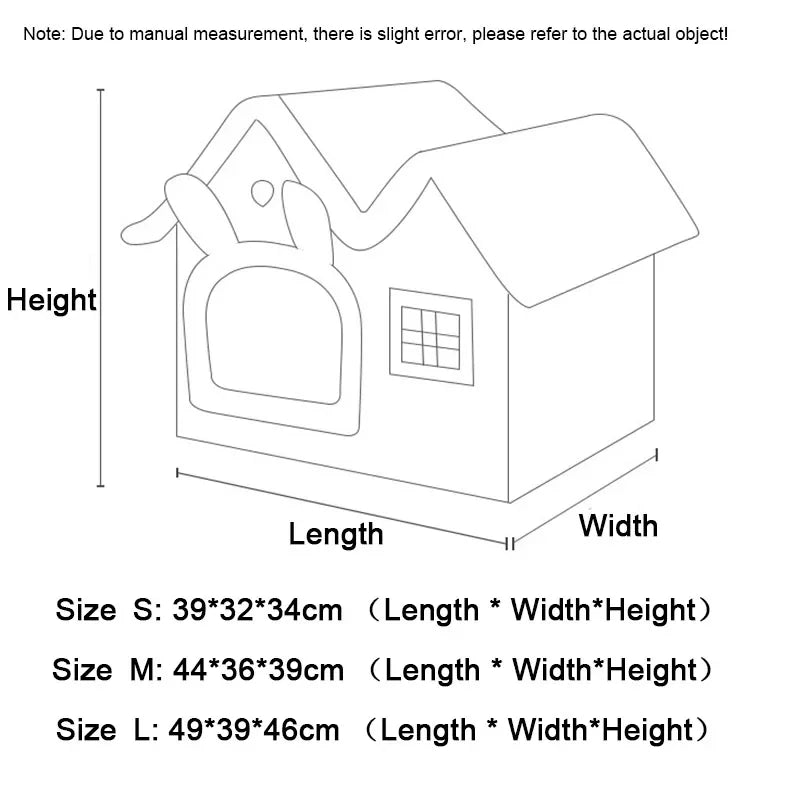 Cozy Pet Cave Bed - Foldable Winter Warm House for Cats & Small Dogs