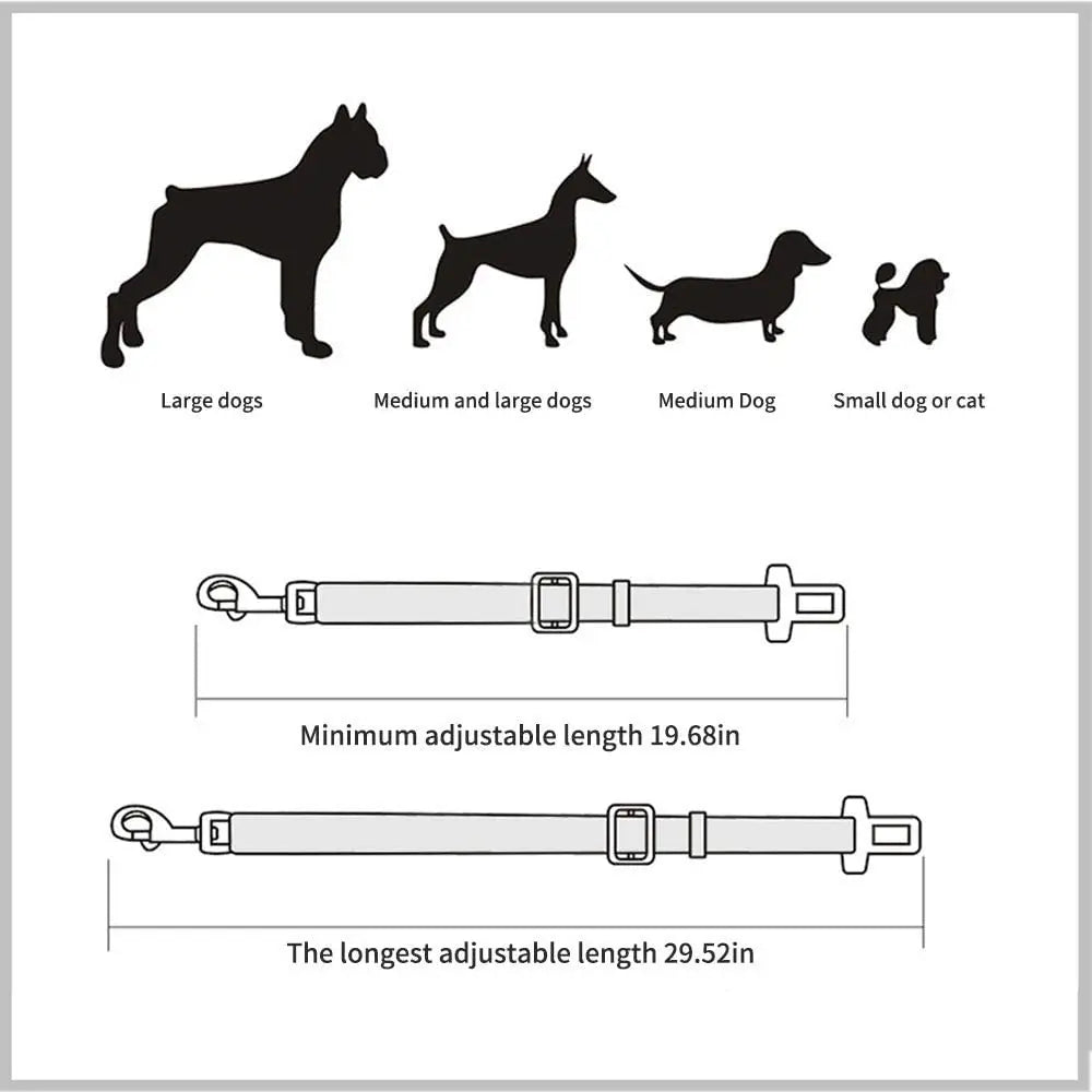 Adjustable Pet Car Seat Belt - Universal Safety Harness for Dogs and Cats