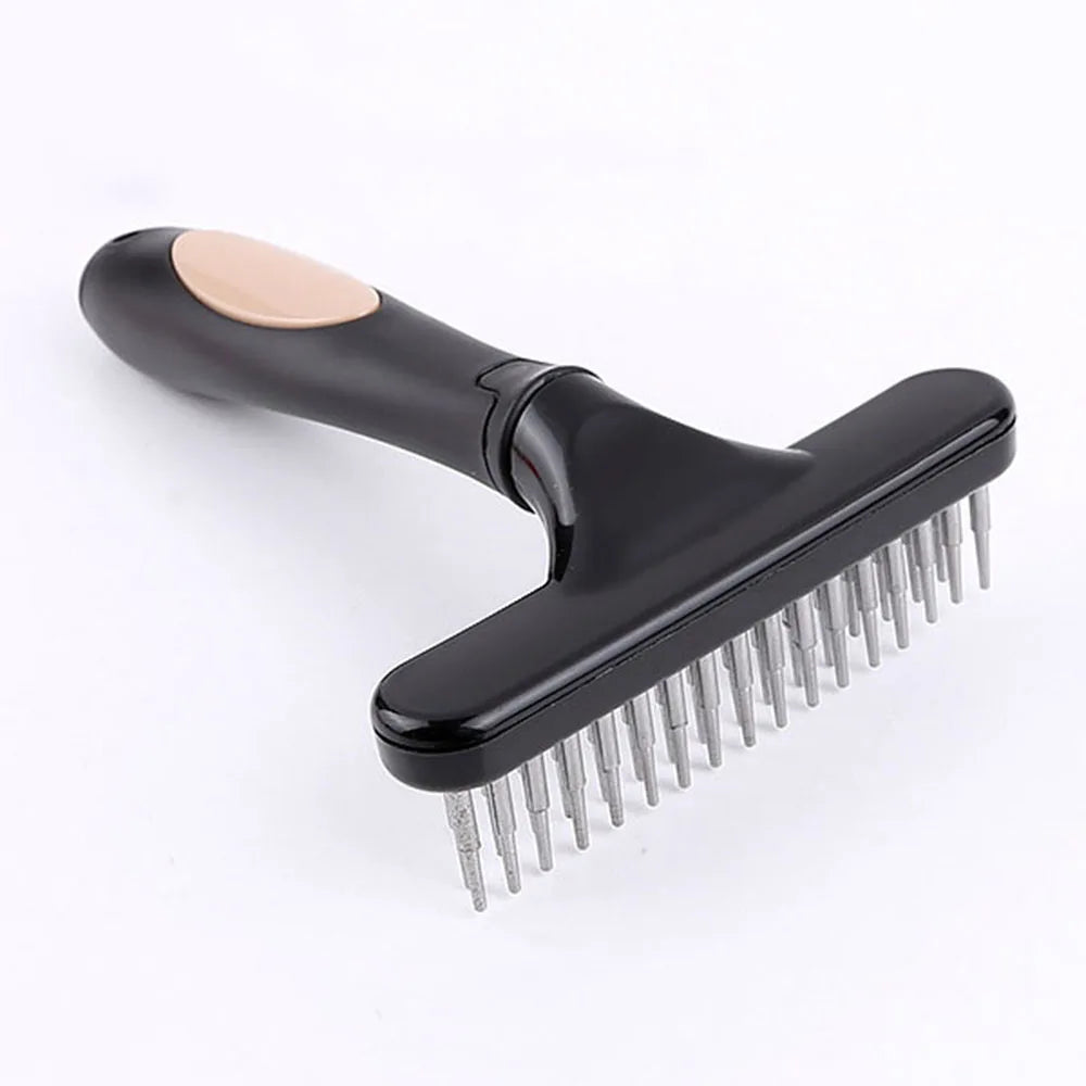 Professional Pet Grooming Rake - Stainless Steel Undercoat Brush for Dogs & Cats