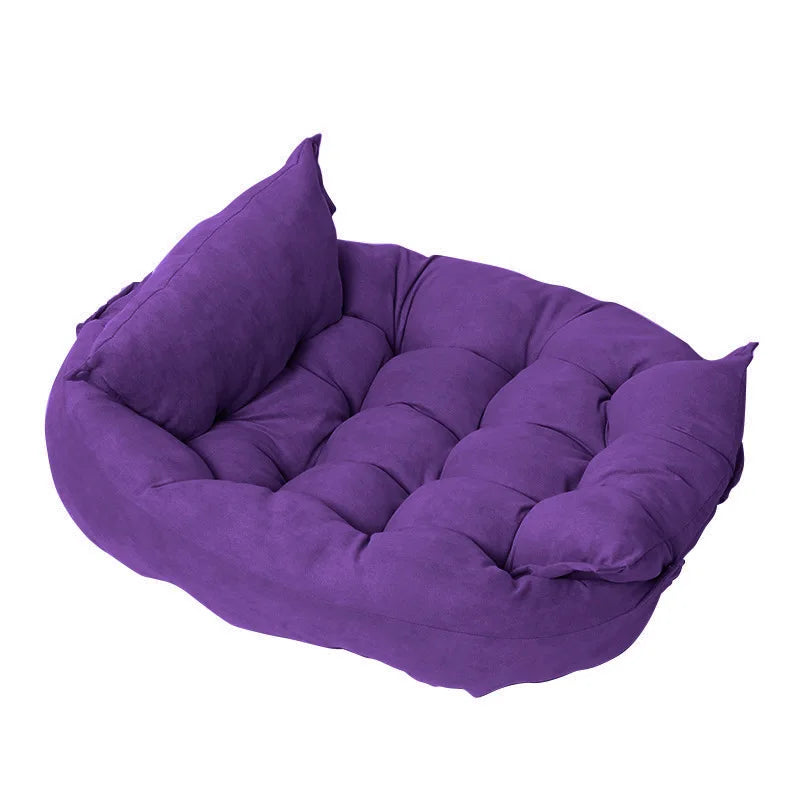 Premium 3-in-1 Pet Sofa Bed - Soft Washable Dog & Cat Bed