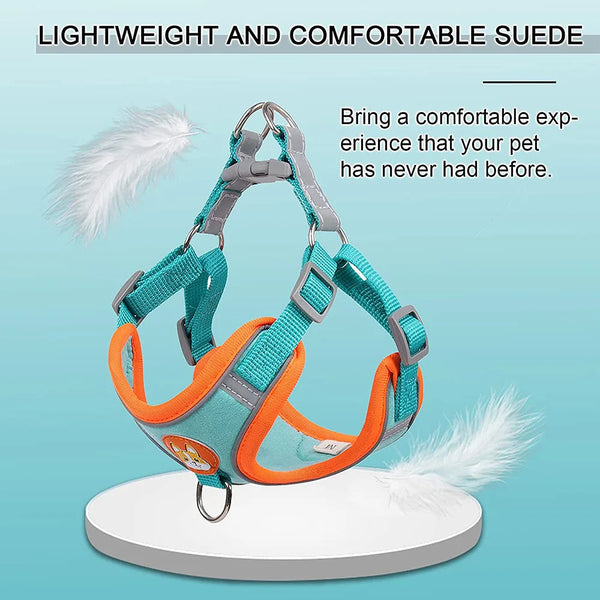 Adjustable Step-In Dog Harness with Reflective Safety Vest