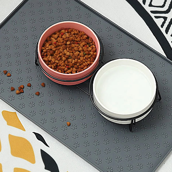 Pet Silicone Feeding Mat - Paw Print Design